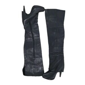 Fitzgerald Report Signature Thigh High Over The Knee Black Sexy Leather Boot 8.5